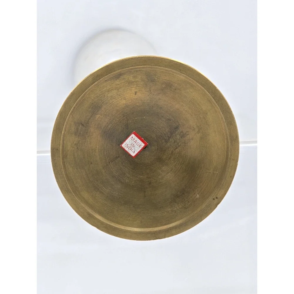 Engraved Brass Goblet Champagne Glass Flute‎ - Silver And Gold Tone